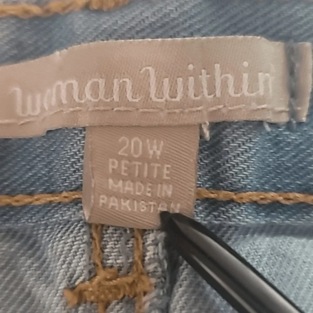 Woman Within Blue‎ Denim Button-Front Midi Skirt